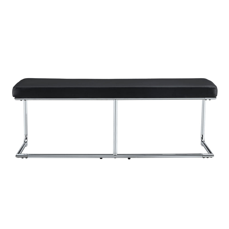 Shoe Changing Bench With Silver Metal Legs For Versatile Use - Black