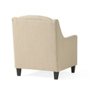 Elegant Upholstered Armchair With Ottoman Set - Beige