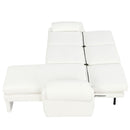 Convertible Futon Sofa Bed With Adjustable Backrest, Reversible Chaise Lounge And 2 Removable Armrest Pillows