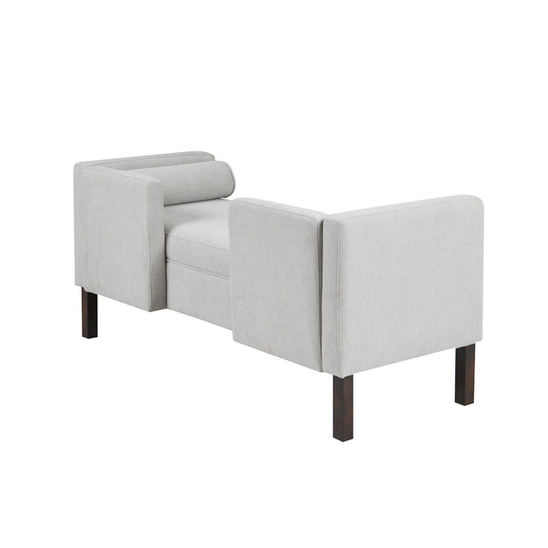 Upholstered Accent Bench With Open Back - Gray