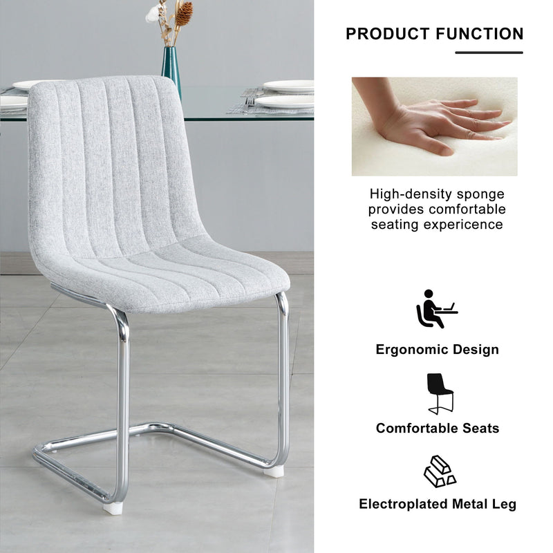 Modern Dining Chair With Metal Legs