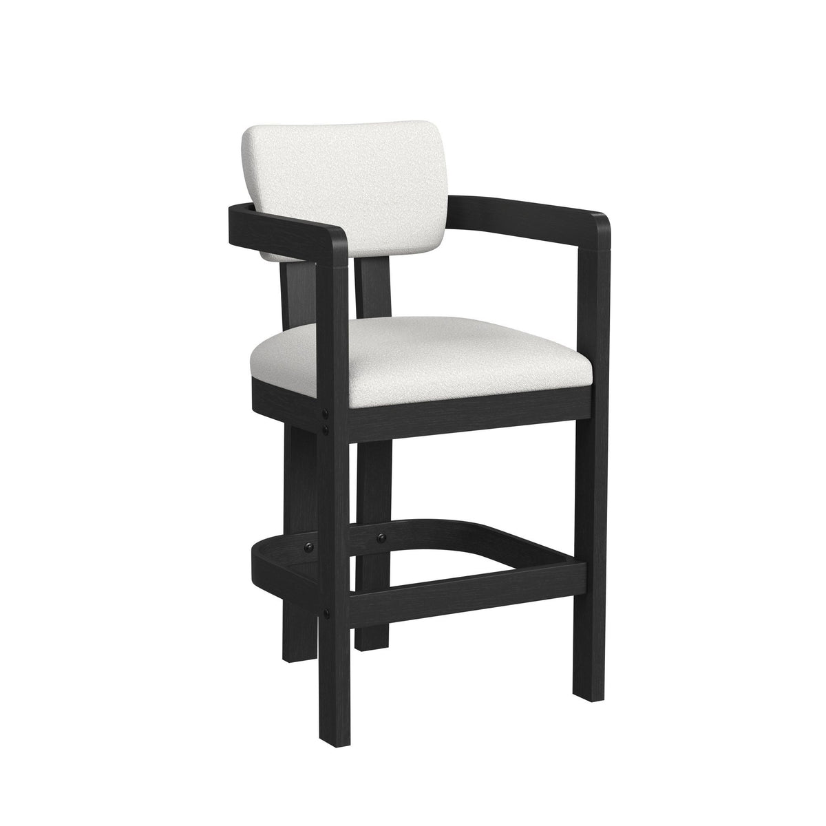 Portland Arm Barstool (Set of 2) in Black / White by Elements International, view 9