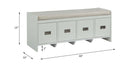 Berci - Bench - Beige Fabric & White - Atlantic Fine Furniture Inc