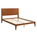 Mid-Century Modern Bamboo Platform Bed With Slat Support, No Box Spring Needed