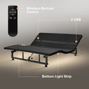 Adjustable Bed Base Frame Queen With Head And Foot Incline Wireless Remote - Antique Black