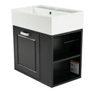 Modern Wall Mounted Bathroom Vanity With Sink, Soft Close Drawer, Adjustable Shelf, Toilet Paper Holder