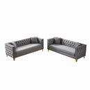 Deep Seat Sofa With Button Nailhead, Square Arm Couches