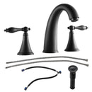 Elegant 2 Handle Widespread Bathroom Faucet With Pop Up Drain And Water Supply Lines