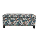 Charming Floral Storage Ottoman With Upholstered Fabric
