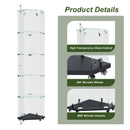 5 Tier Diamond Glass Display Case With 5 Dynamic LED Modes - Black