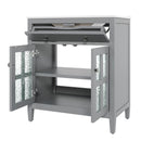 Bathroom Vanity With Ceramic Sink, Adjustable Shelf & Tip Out Tray