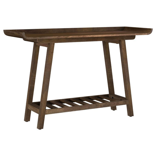 Ornelas - Console Table With Slatted Shelf - Mango Brown