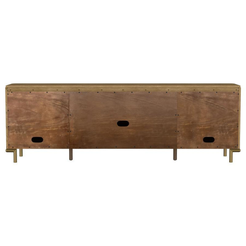Arini - Rattan Cane 2-Door TV Stand Media Console - Sand Wash
