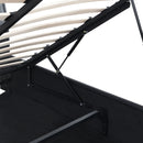 Queen Size Upholstered Faux Leather Platform bed with a Hydraulic Storage System, Black