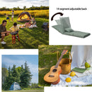 Foldable Portable Camping Chair With Carry Bag 14 Position Adjustable Recliner For Adults Cotton & Metal Frame For Outdoor Travel, Picnic, Or BBQ - Light Green