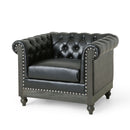 Luminex - Tufted Upholstered Club Chair With Nailhead Accents And Scrolled Tuxedo Arms