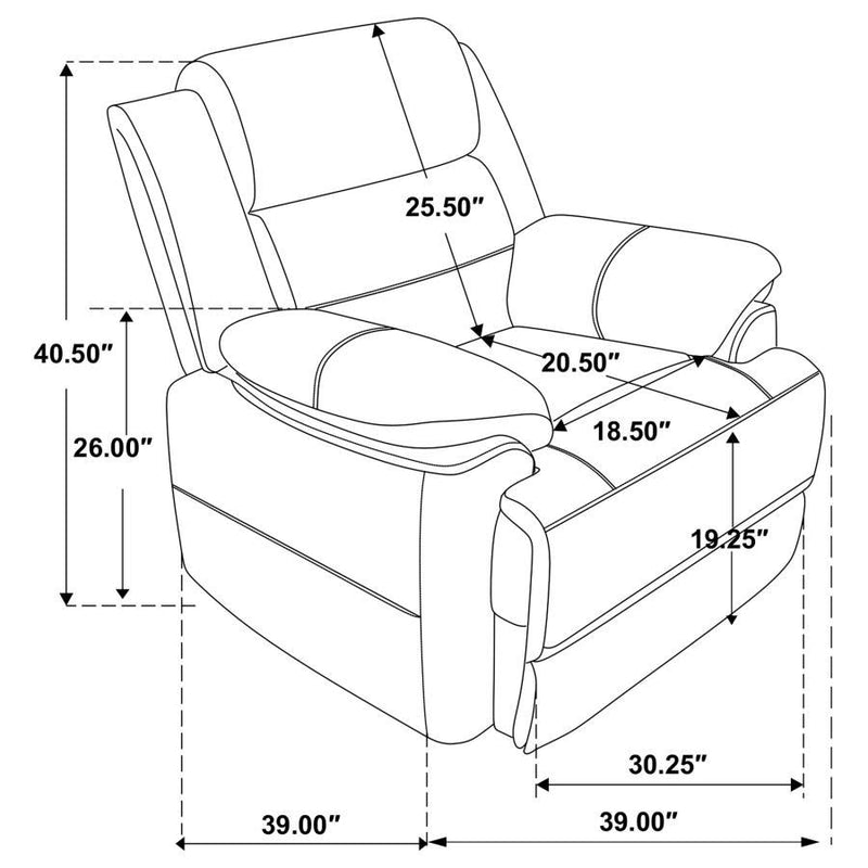 Ellington - Upholstered Padded Arm Accent Chair - Dark Brown