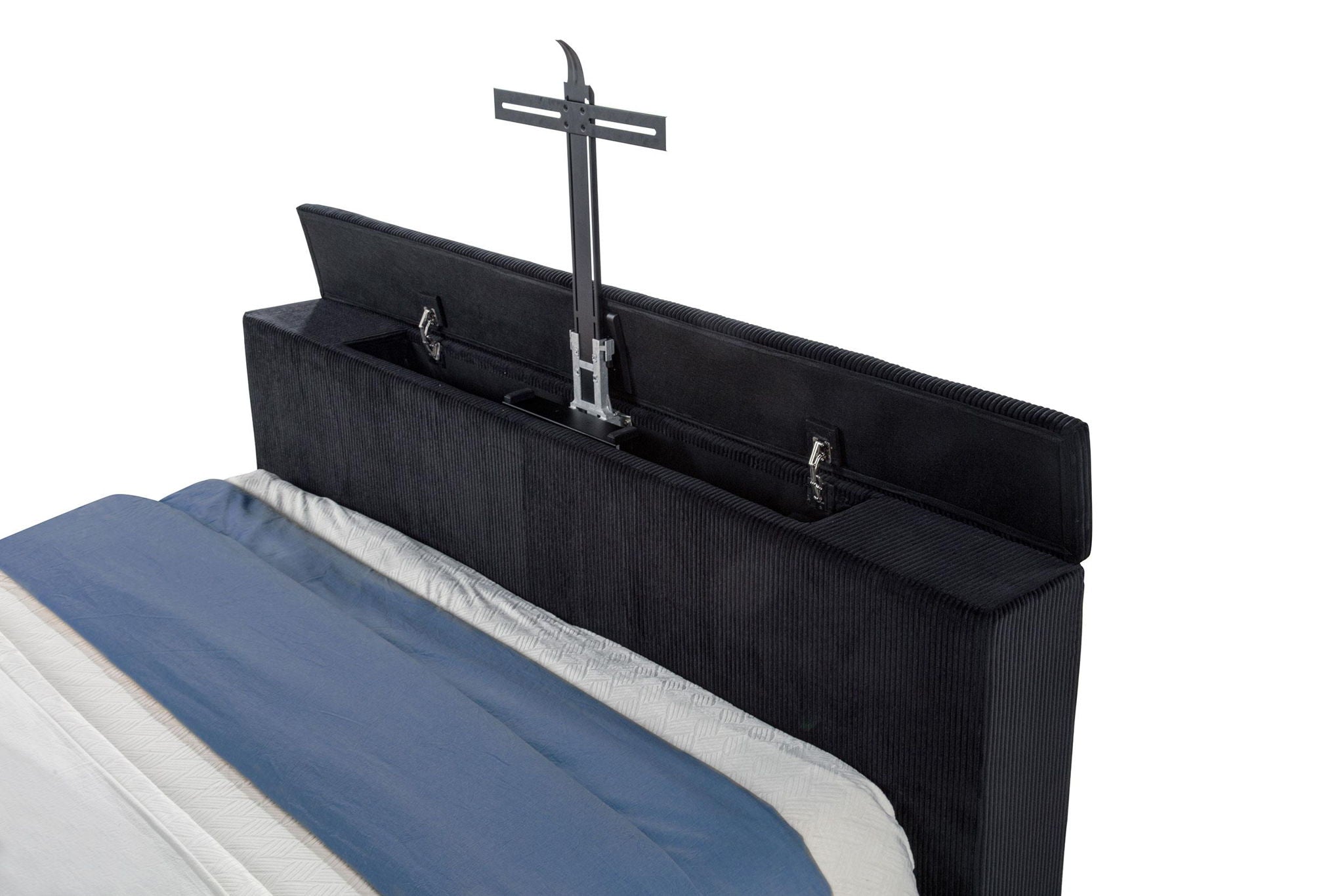 Tisdall Eastern King Flame Visualizer Wingback TV Bed Black