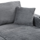 Oversized Loveseat Chaise With 2 USB Ports, 2 Cup Holders And 2 Throw Pillows