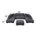Chosen - Sectional Sofa With Toss Pillows With 2 Chaises With Ottoman - Gray