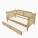 Traditional Style Rattan Daybed, No Box Spring Needed