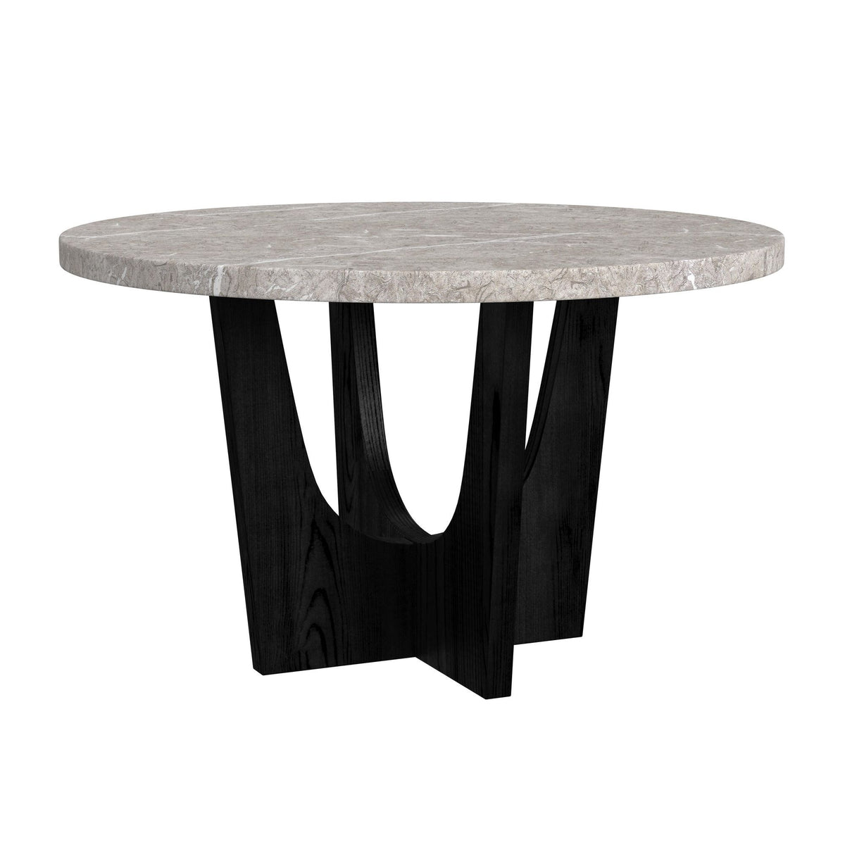 Oregon Round Table With Faux Marble Top in Black by Elements International