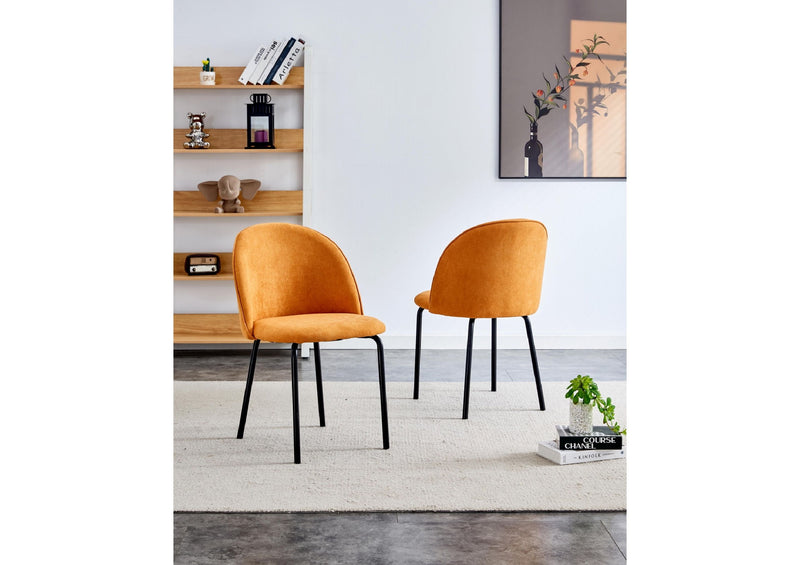 Modern Chair With Iron Tube Legs, Soft Cushions And Comfortable Backrest, Suitable For Dining Room, Living Room, Cafe