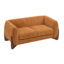 Contemporary Boucle Sherpa Sofa With Birch Wood Legs