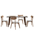 5 Piece Mid - Century Dining Set Upholstered Dining Chairs