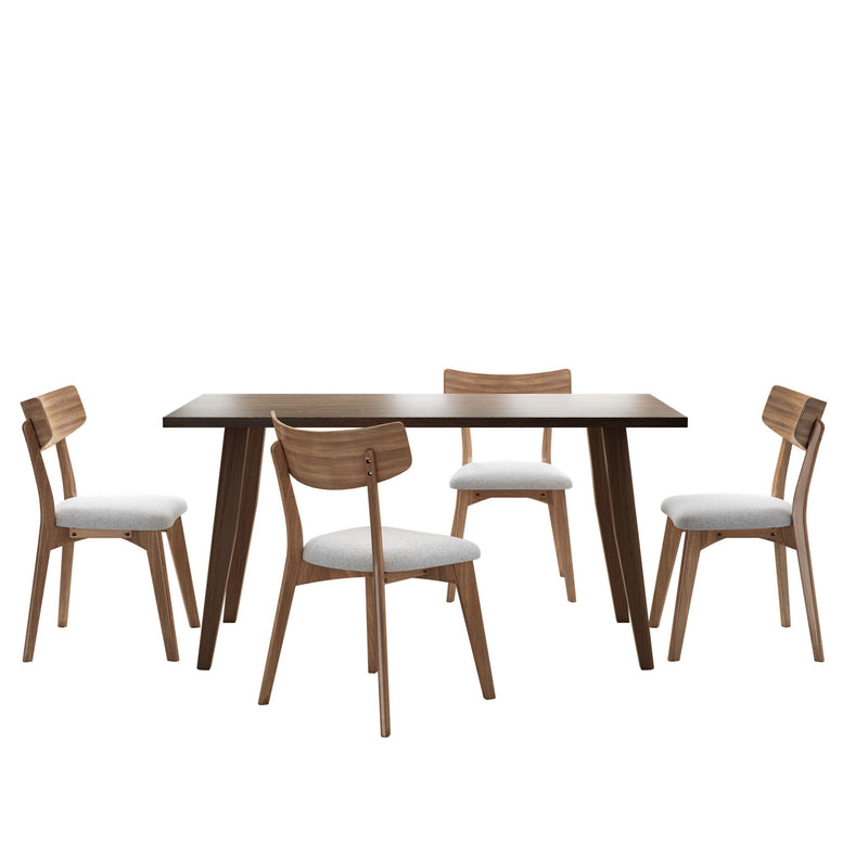 5 Piece Mid - Century Dining Set Upholstered Dining Chairs