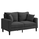 Modern Upholstered Loveseat Sofa With High Resilience, Wooden Frame - Dark Gray