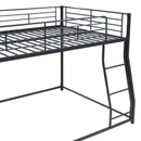Metal Floor Bunk Bed, Full XL over Queen, Black