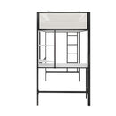 Axel - Twin Loft Bed With Desk & Shelves - Black