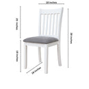 Modern Dining Chair, Wooden Back, Cushion Seats (Set of 2)