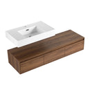 Modern Wall Mounted Bathroom Vanity With Resin Sink And Soft Close Drawer