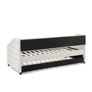 Elegant Daybed With Trundle Upholstered Tufted Sofa Bed