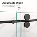 Frameless Single Sliding Shower Door With Clear Tempered Glass