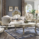 Dresden II - Sofa - Pearl PU & Gold Patina - Atlantic Fine Furniture Inc