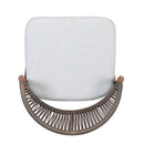 Outdoor Bar Height Metal Frame Counter Stools With Scallop Shaped Backrest & Water Resistant Cushions