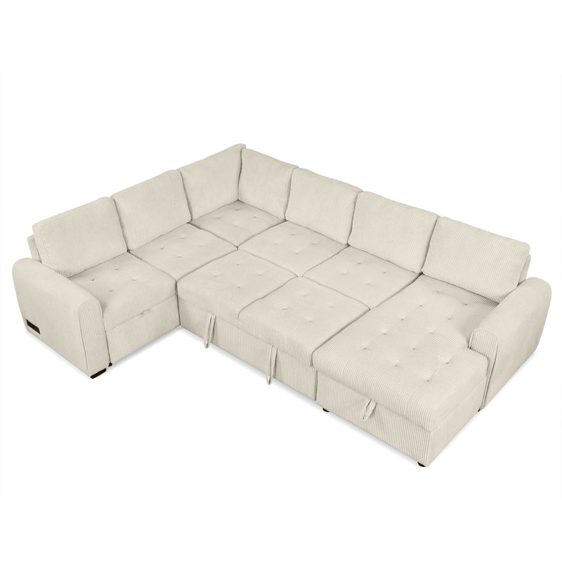 U-Shaped Sofa Sectional Sofa Pull-Out Sofa Bed With A Storage Chaise Lounge, Charging Devices For Living Room