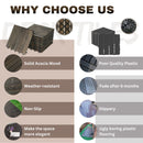 Acacia Hardwood Interlocking Deck Tiles, Striped Pattern