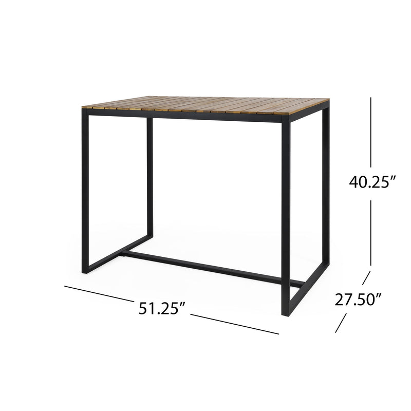 Ernesto - Outdoor Industrial Acacia Wood Bar Table