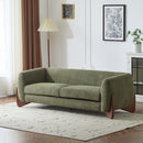 Contemporary Boucle Sherpa Sofa With Birch Wood Legs