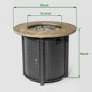 Propane Gas Fire Pit Table, 50000 Btu Round Steel Fire Pit