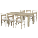Wooden Dining Table Set Mutifunctional Extendable Table With Leaf And 2 Drawers, Dining Chairs With Soft Cushion