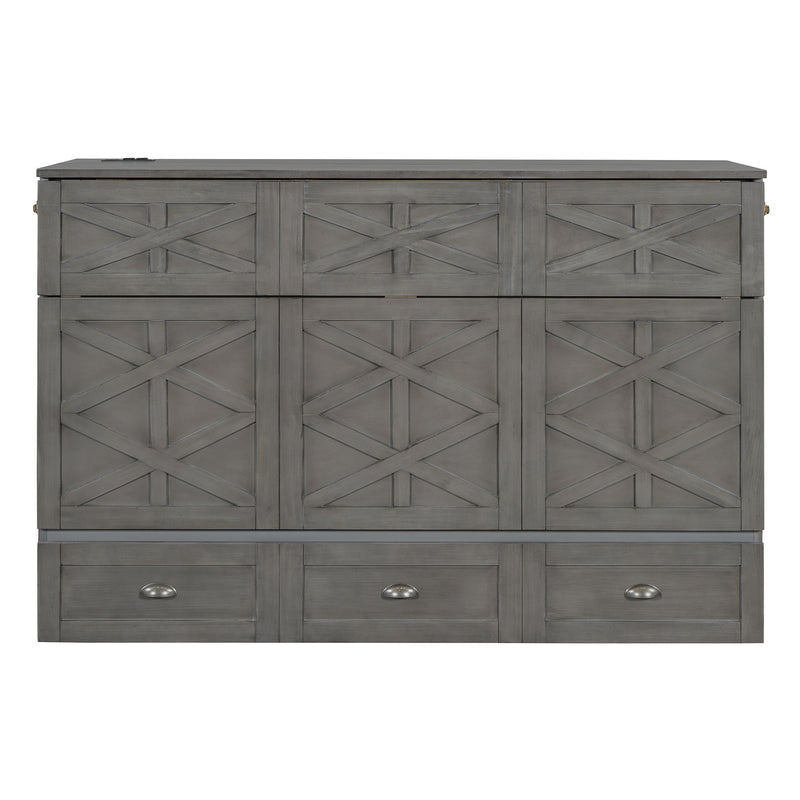 Murphy Bed With Large Drawers And USB Ports
