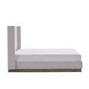 Hosford - Minimalist Upholstered Wingback Bed With Wood Base Platform