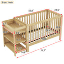Convertible Crib/Full Size Bed with Changing Table, Natural