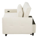 Pull-Out 2 Seat Modern Sleeper Sofa With 2 Throw Pillows And USB Ports