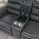Yamein - Power Reclining Loveseat With Bookcase Arms And LED Lights - Charcoal